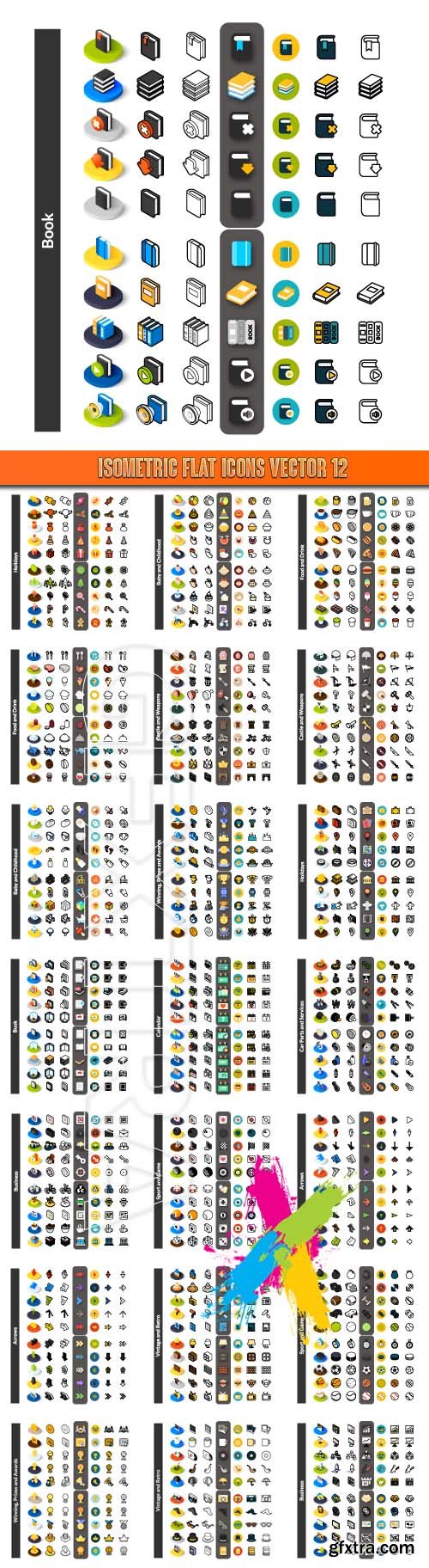 Isometric flat icons vector 12