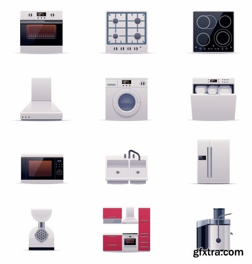 Collection of household appliances icon logo 25 HQ Jpeg