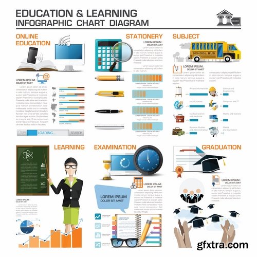 Collection business infographics medicine food products 25 EPS