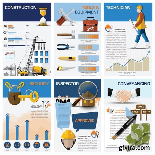 Collection business infographics medicine food products 25 EPS