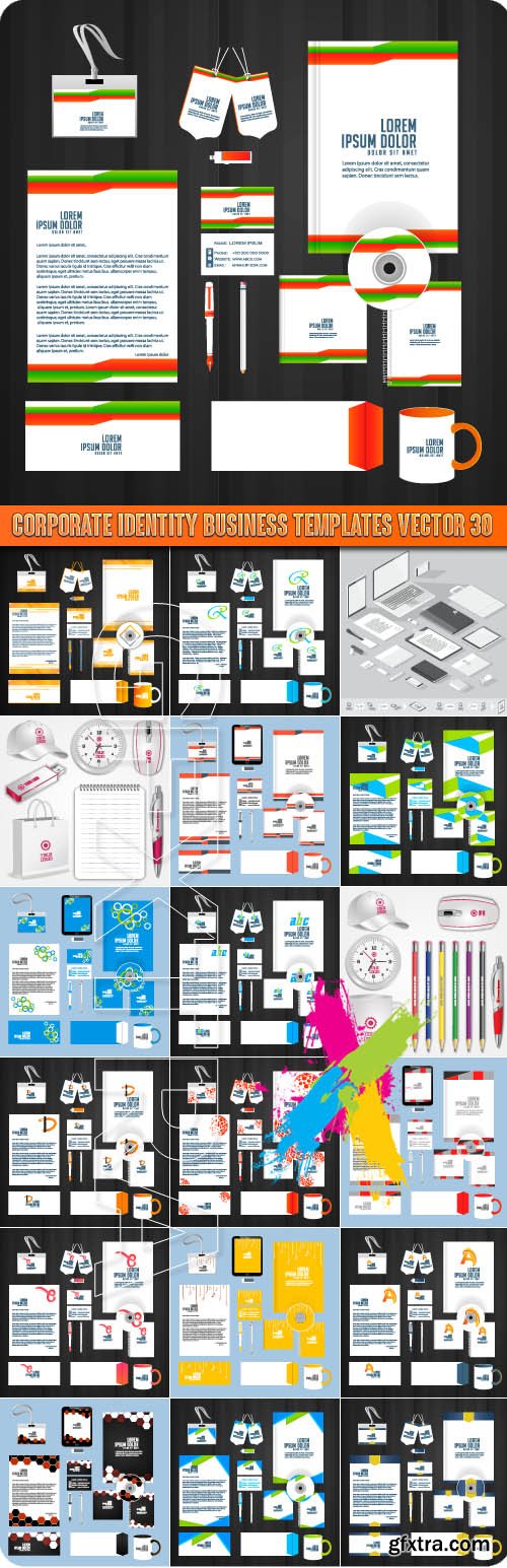 Corporate identity business templates vector 30