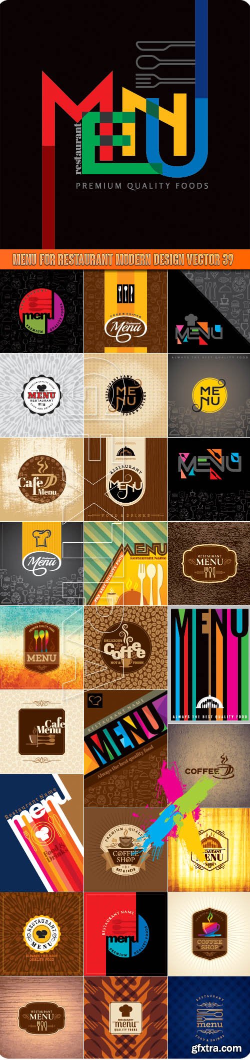 Menu for restaurant modern design vector 39