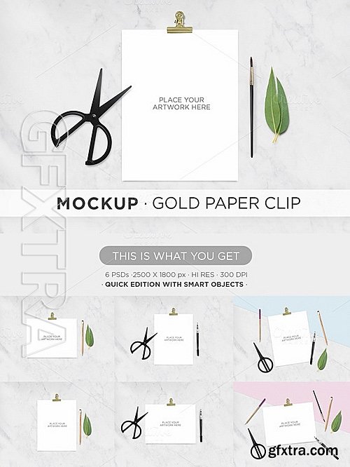 CM - Mockup Gold Paper Clip 671363