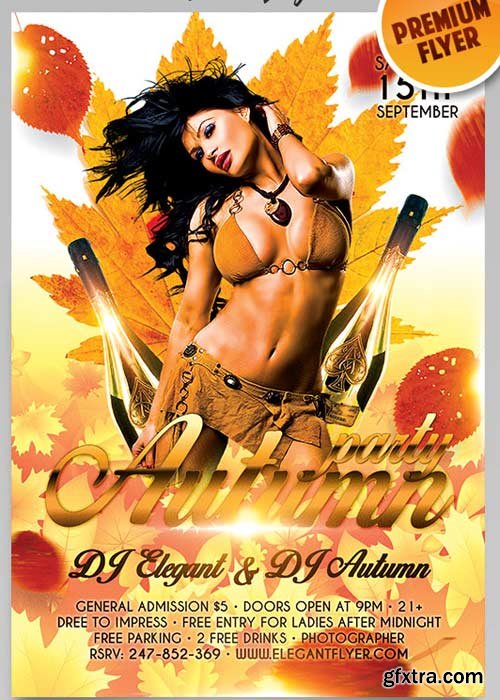 Autumn Party V8 Flyer PSD Template + Facebook Cover