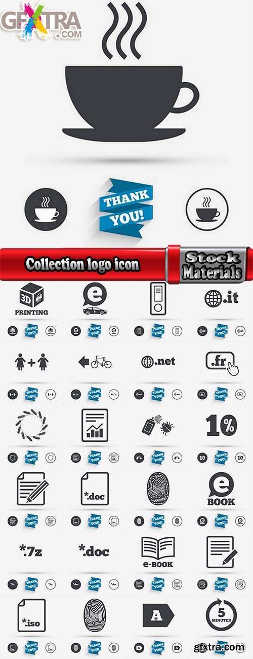 Collection logo icon web design element site  4-25 EPS