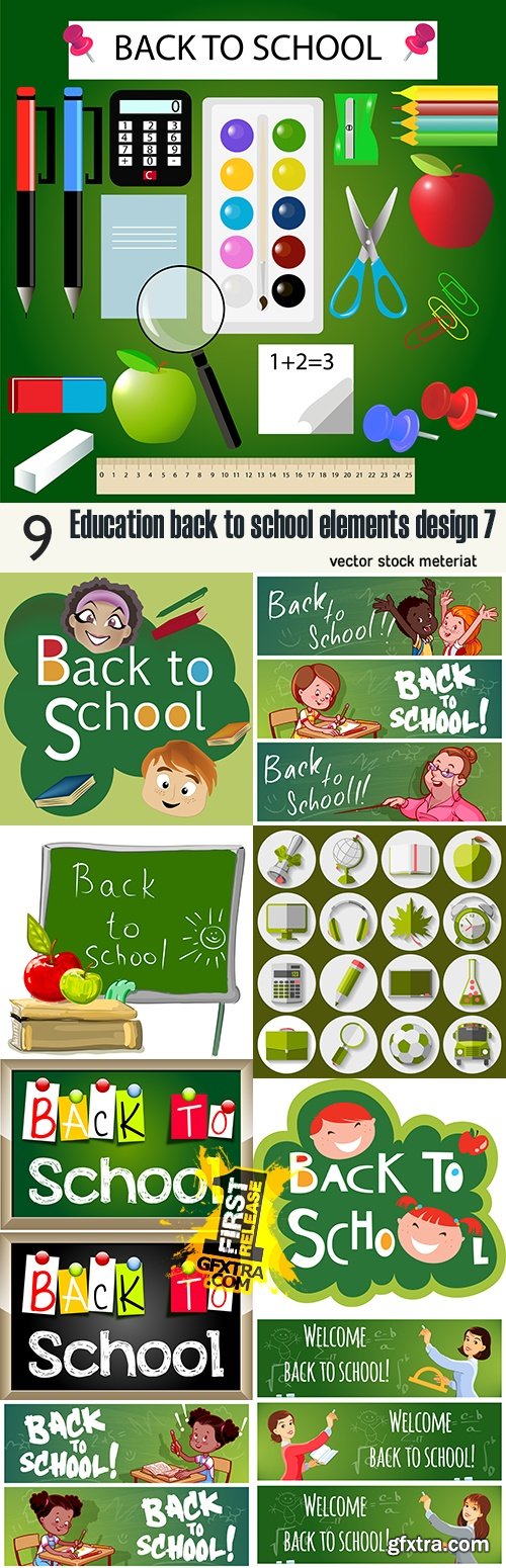 Education back to school elements design 7