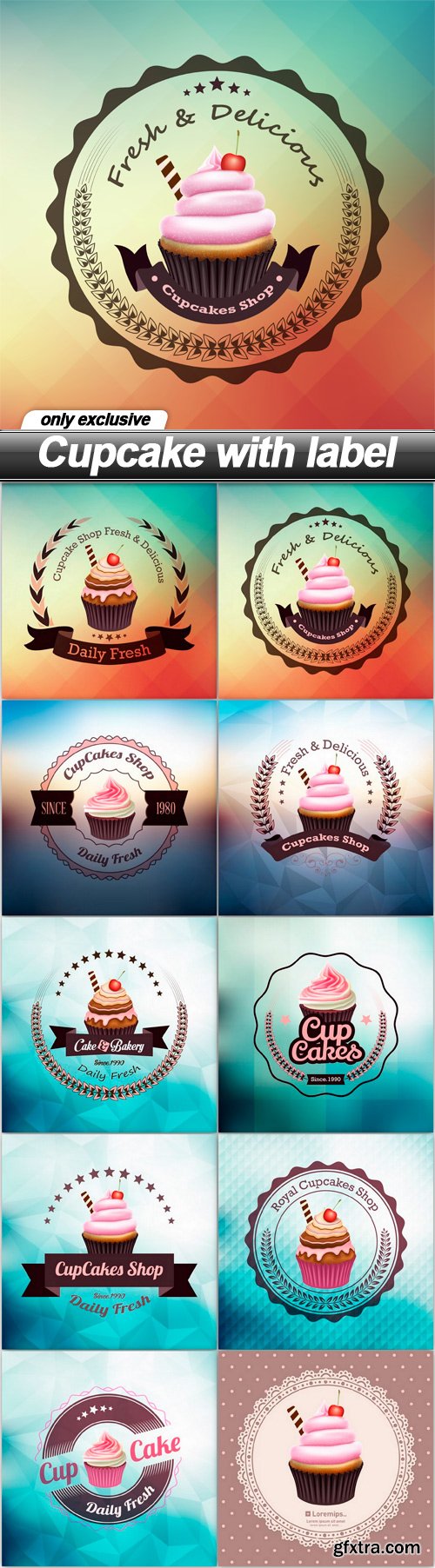 Cupcake with label - 10 EPS