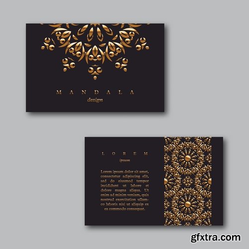 Collection business card Indian ethnic ornament pattern mandala flyer image a banner 25 EPS