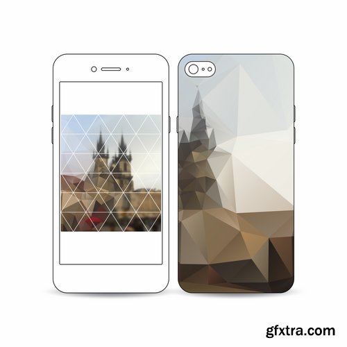 Collection background template for mobile phone cover pattern 25 EPS