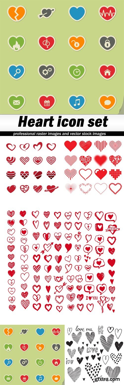 Heart icon set - 5 EPS