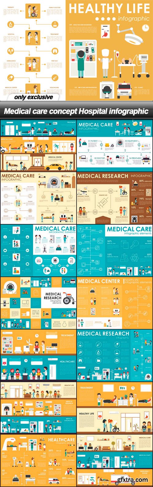 Medical care concept Hospital infographic - 15 EPS