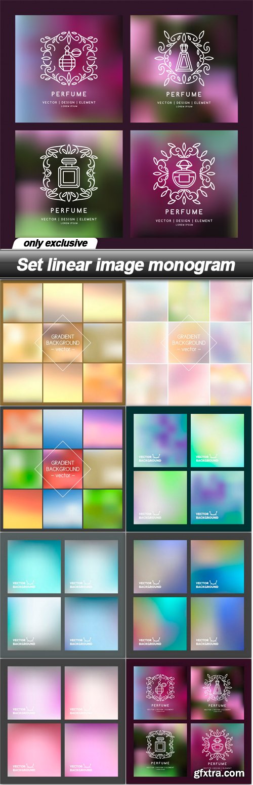 Set linear image monogram - 8 EPS