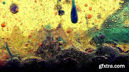 4K Water Bubbles Ink Behind Glass 9 - Video Footage