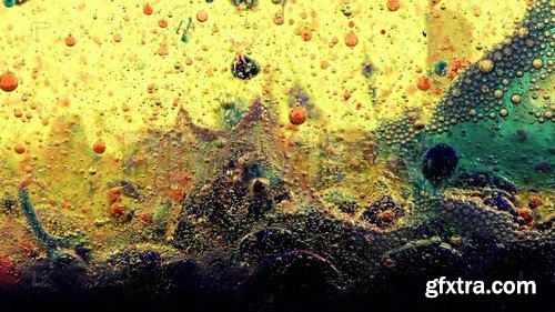 4K Water Bubbles Ink Behind Glass 9 - Video Footage