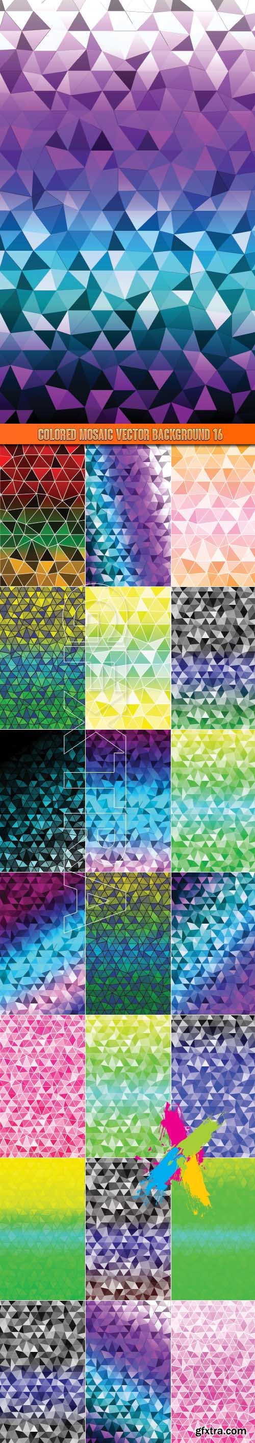 Colored mosaic vector background 16