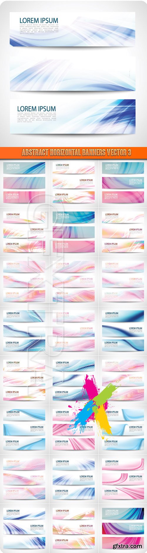 Abstract horizontal banners vector 3