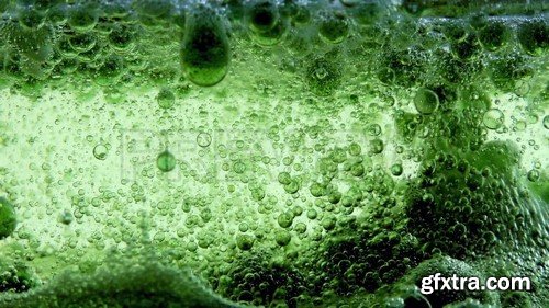 4K Water Bubbles Ink Behind Glass 4 - Video Footage