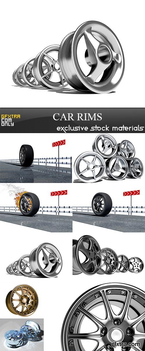 Car rims, 9 x UHQ JPEG