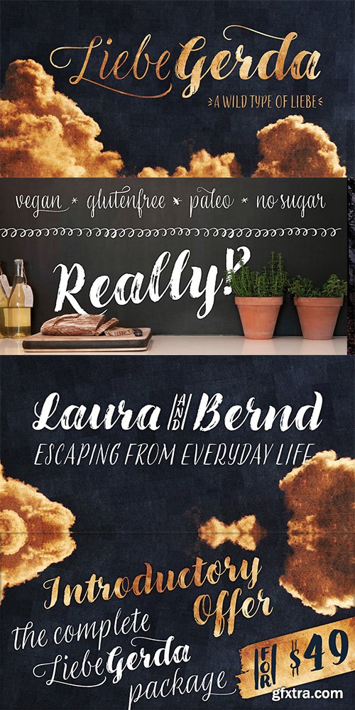 LiebeGerda Font Family - 4 FONTS $99