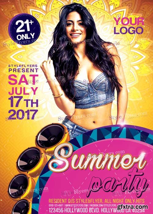 Summer Party V9 PSD Flyer Template