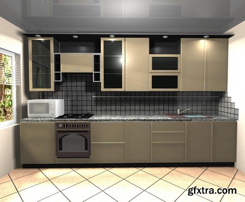 Kitchen design 3D-2 - 5 UHQ JPEG