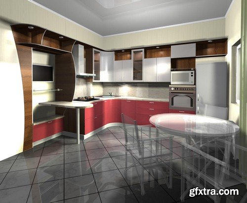 Kitchen design 3D-2 - 5 UHQ JPEG