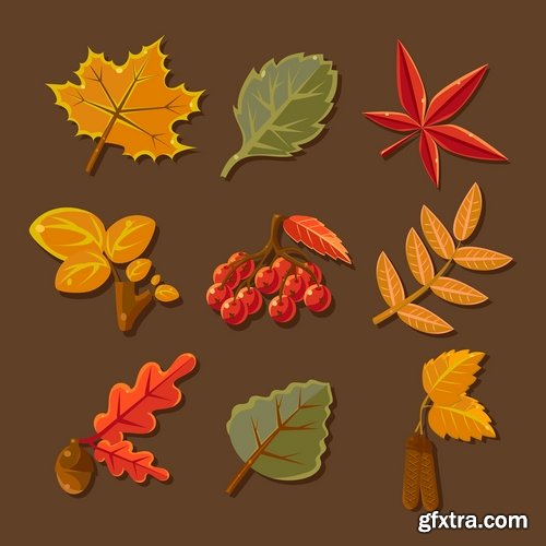 Collection autumn banner label sticker flyer poster 25 EPS