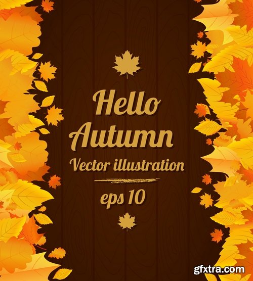 Collection autumn banner label sticker flyer poster 25 EPS