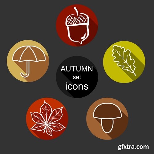 Collection autumn banner label sticker flyer poster 25 EPS