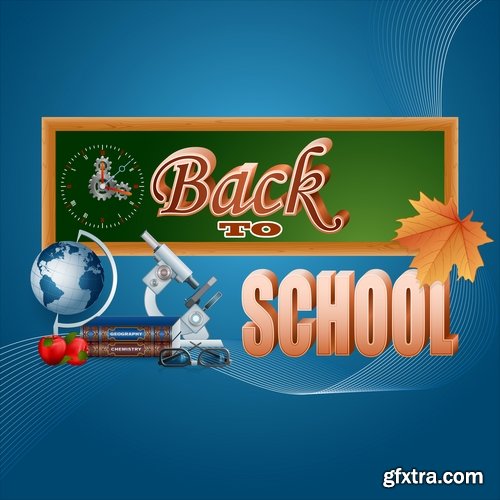 Collection back to school academic year education process 25 EPS