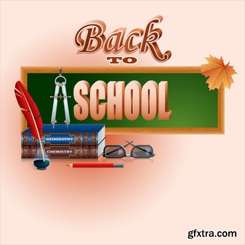 Collection back to school academic year education process 25 EPS