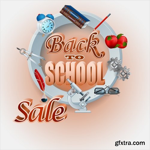 Collection back to school academic year education process 25 EPS