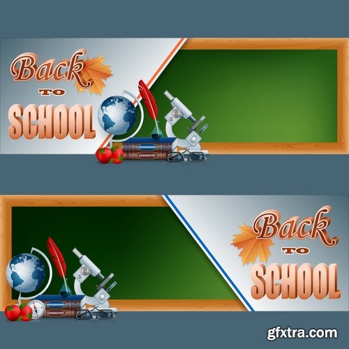 Collection back to school academic year education process 25 EPS