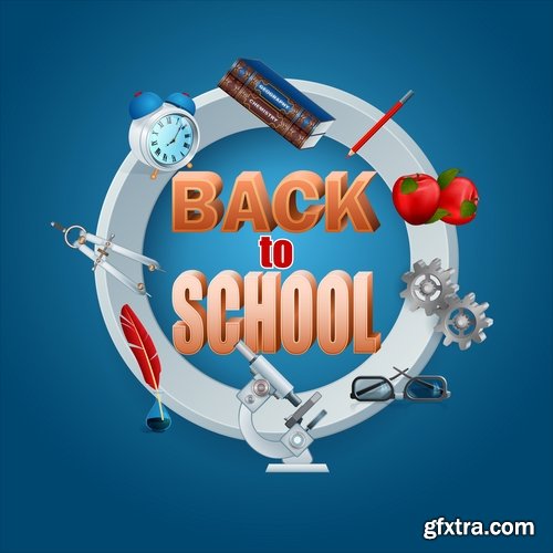 Collection back to school academic year education process 25 EPS