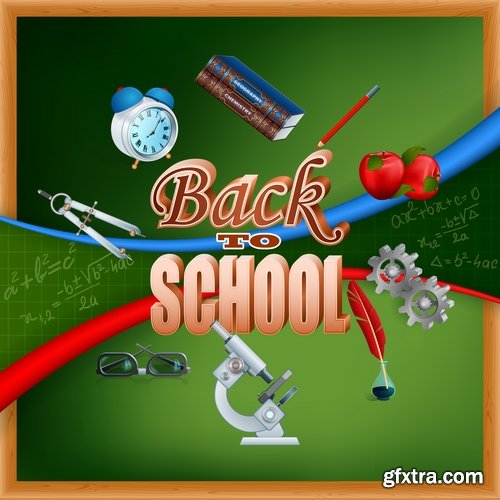 Collection back to school academic year education process 25 EPS