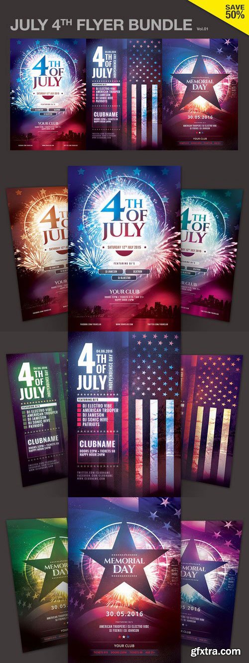 CM - July 4th & Memorial Day Flyer Bundle 706413