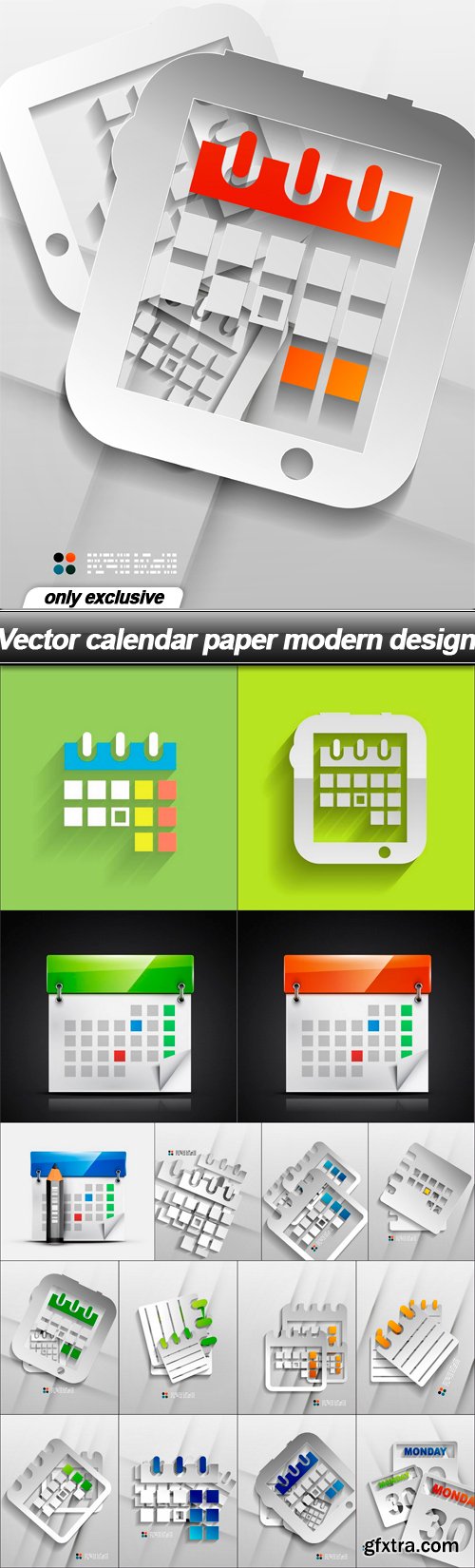 Vector calendar paper modern design - 17 EPS