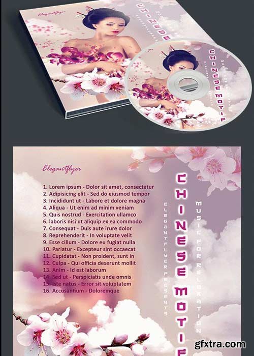 Chinese Motif CD Cover PSD Template