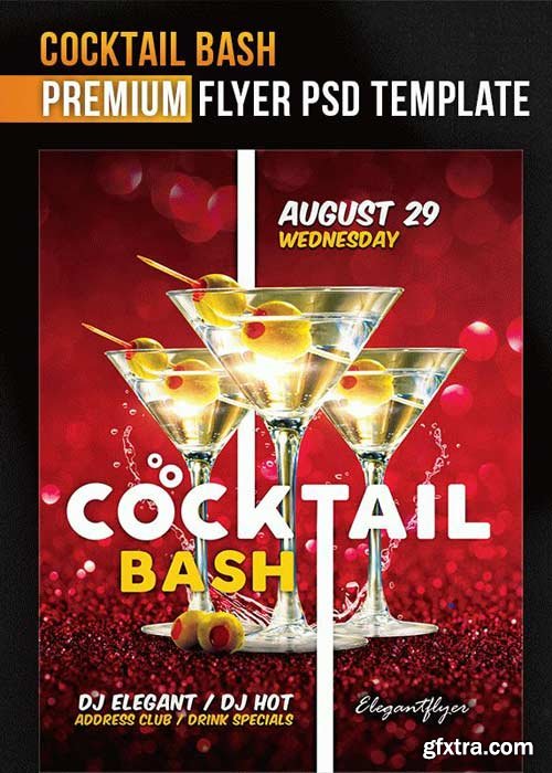 Cocktail Bash V7 Flyer PSD Template + Facebook Cover