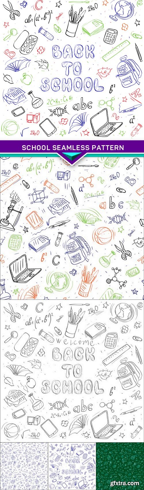 School seamless pattern 6X EPS