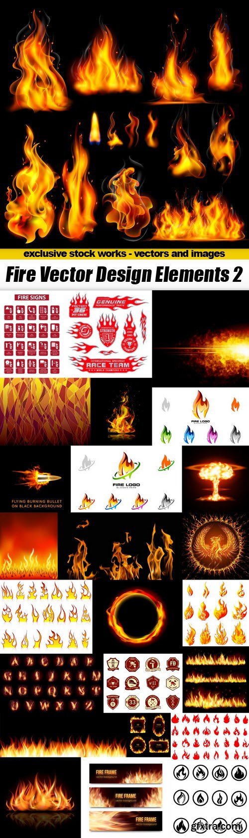 Fire Vector Design Elements 2 - 25xEPS