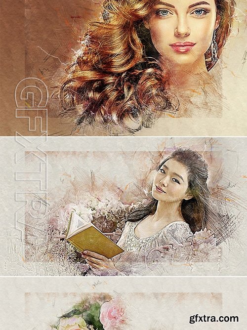 GraphicRiver - Soft Colored Pencil Photoshop Action 17485012