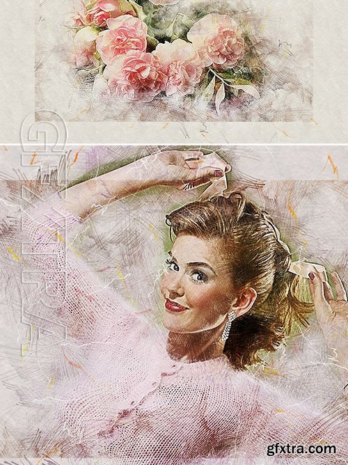 GraphicRiver - Soft Colored Pencil Photoshop Action 17485012