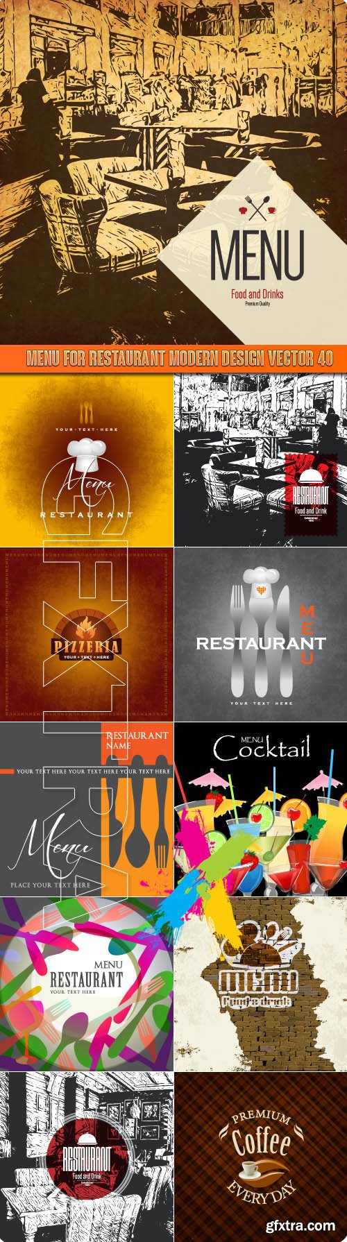 Menu for restaurant modern design vector 40