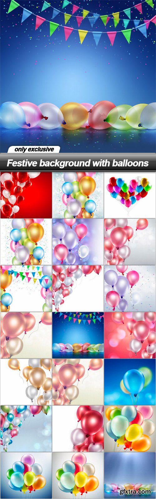 Festive background with balloons - 21 UHQ JPEG