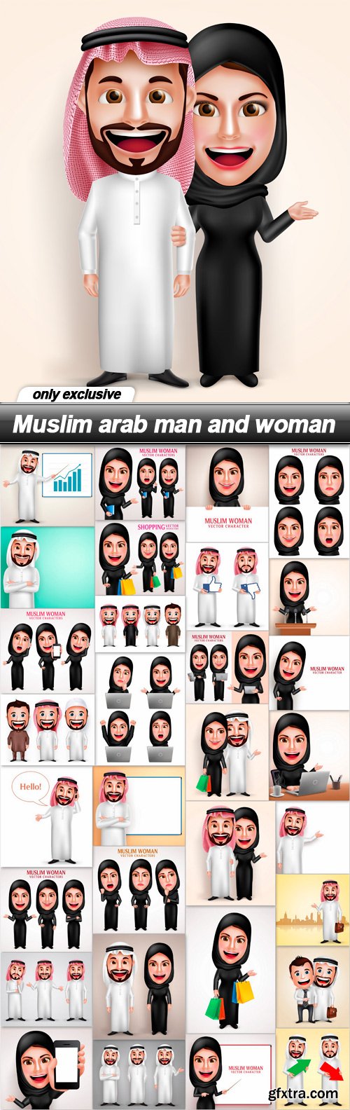 Muslim arab man and woman - 31 EPS