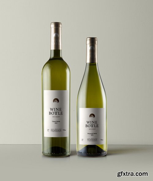 PSD White Wine Bottle Mockup Vol 3