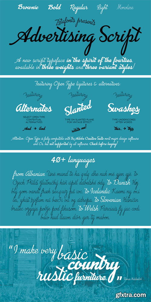 Advertising Script Font Family