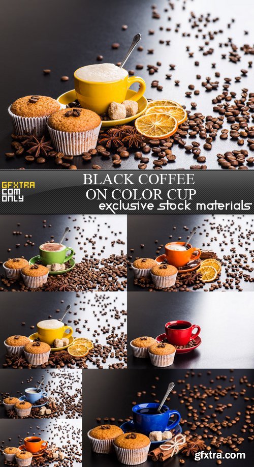 Black Coffee on Color Cup - 7 UHQ JPEG