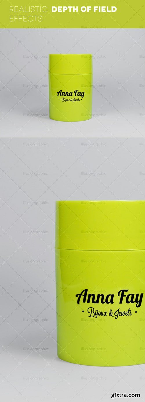 CM - Logo on Cylindrical Box Mockups 353082